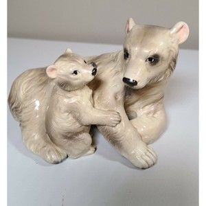 Vintage Napco Grizzly Bear With Cub Figurine C5670